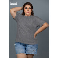 WOMENS PLUS T SHIRT-DARK ASH-DWP 50001 